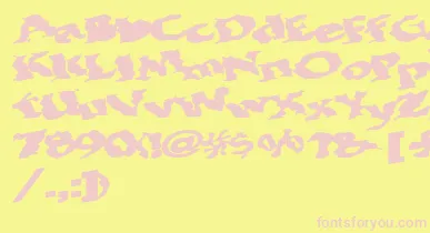 Bohemianrap7Bold font – Pink Fonts On Yellow Background