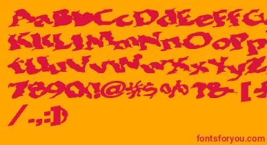 Bohemianrap7Bold font – Red Fonts On Orange Background