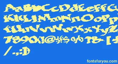 Bohemianrap7Bold font – Yellow Fonts On Blue Background