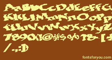 Bohemianrap7Bold font – Yellow Fonts On Brown Background