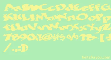 Bohemianrap7Bold font – Yellow Fonts On Green Background