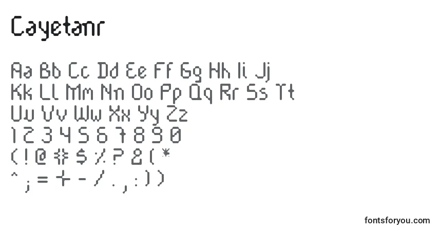 Schriftart Cayetanr – Alphabet, Zahlen, spezielle Symbole