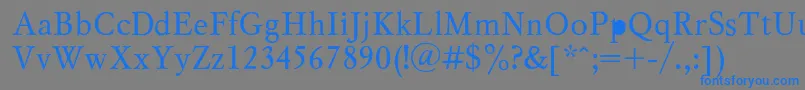 MyslRegular-Schriftart – Blaue Schriften auf grauem Hintergrund