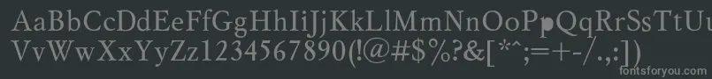 MyslRegular Font – Gray Fonts on Black Background