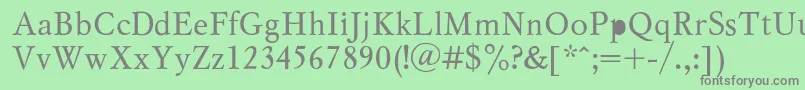 MyslRegular Font – Gray Fonts on Green Background