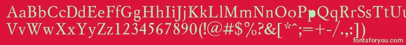 MyslRegular Font – Green Fonts on Red Background