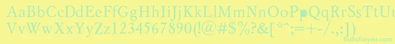 MyslRegular Font – Green Fonts on Yellow Background