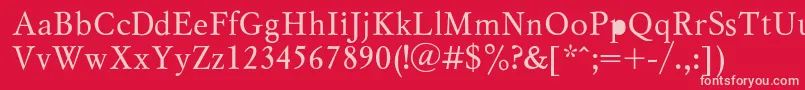 MyslRegular Font – Pink Fonts on Red Background