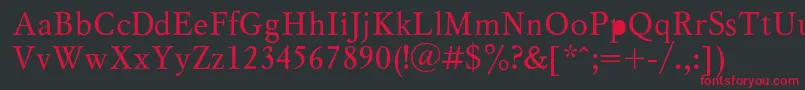 MyslRegular Font – Red Fonts on Black Background