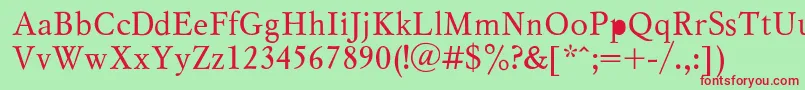 MyslRegular Font – Red Fonts on Green Background