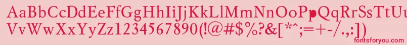 フォントMyslRegular – ピンクの背景に赤い文字