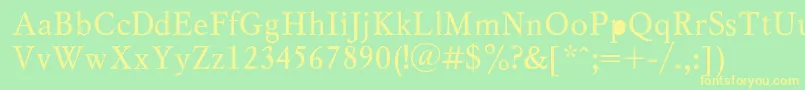 MyslRegular Font – Yellow Fonts on Green Background