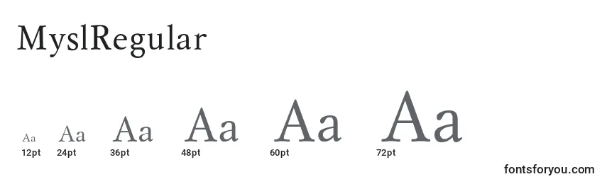 MyslRegular Font Sizes