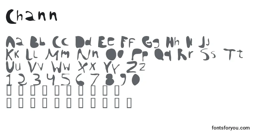 A fonte Chann – alfabeto, números, caracteres especiais