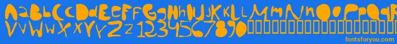 Chann Font – Orange Fonts on Blue Background