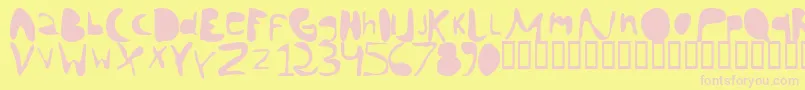 Chann Font – Pink Fonts on Yellow Background