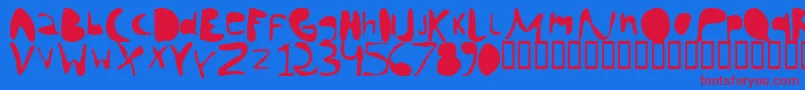 Fonte Chann – fontes vermelhas em um fundo azul