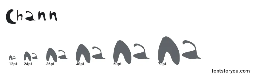 Размеры шрифта Chann