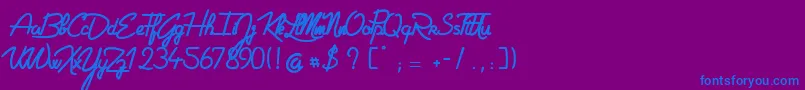 GelatinaElemente-Schriftart – Blaue Schriften auf violettem Hintergrund