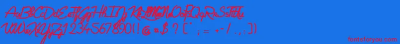 GelatinaElemente-Schriftart – Rote Schriften auf blauem Hintergrund