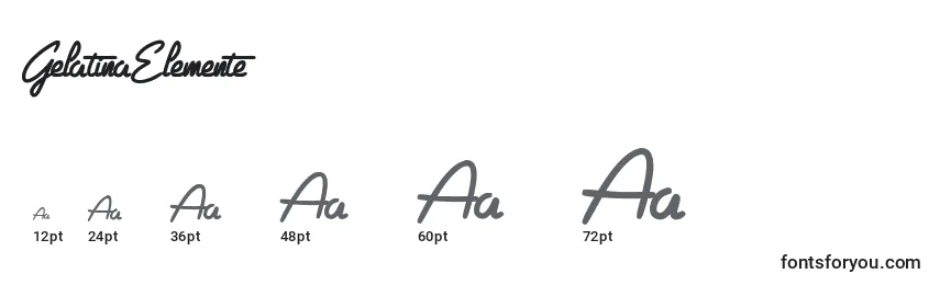 GelatinaElemente Font Sizes