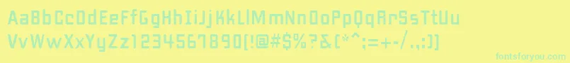 fuente PfhipsterUnicode – Fuentes Verdes Sobre Fondo Amarillo