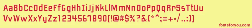 フォントPfhipsterUnicode – 赤い文字の黄色い背景