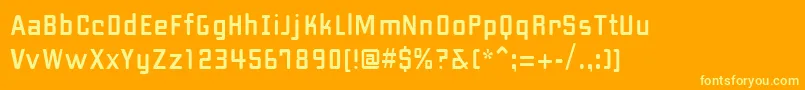 Police PfhipsterUnicode – polices jaunes sur fond orange