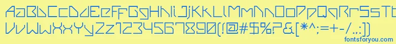 VanbergerRegular Font – Blue Fonts on Yellow Background
