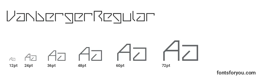VanbergerRegular Font Sizes