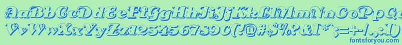 DsSienaShadow Font – Blue Fonts on Green Background