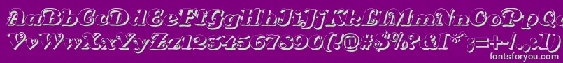 DsSienaShadow Font – Green Fonts on Purple Background