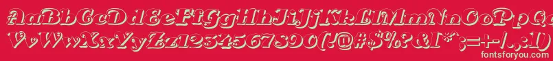 DsSienaShadow Font – Green Fonts on Red Background