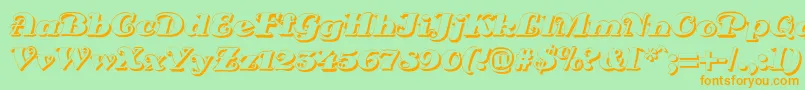 DsSienaShadow Font – Orange Fonts on Green Background