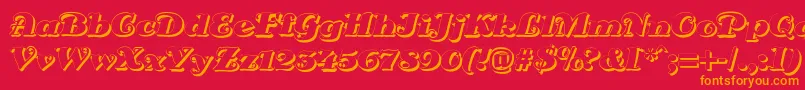 DsSienaShadow Font – Orange Fonts on Red Background