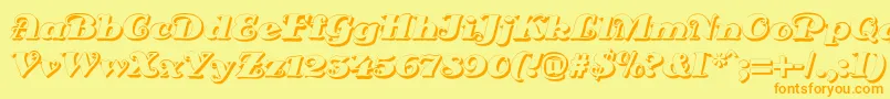 DsSienaShadow Font – Orange Fonts on Yellow Background