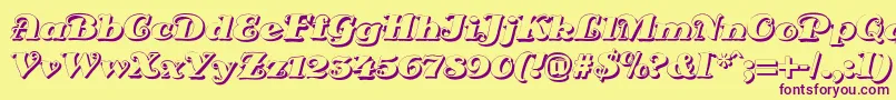 DsSienaShadow Font – Purple Fonts on Yellow Background