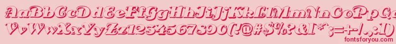 フォントDsSienaShadow – ピンクの背景に赤い文字