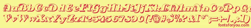 DsSienaShadow Font – Red Fonts on Yellow Background