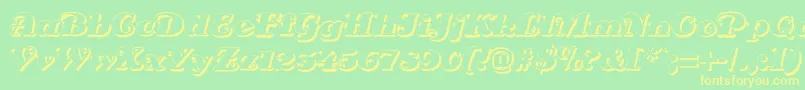 DsSienaShadow Font – Yellow Fonts on Green Background