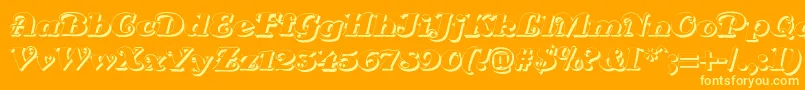 DsSienaShadow Font – Yellow Fonts on Orange Background