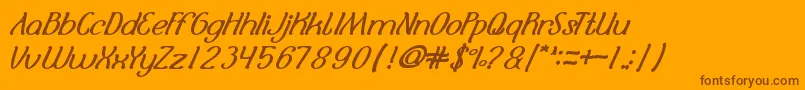 SelamatHariRaya-Schriftart – Braune Schriften auf orangefarbenem Hintergrund