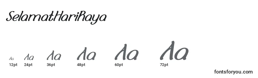 Größen der Schriftart SelamatHariRaya
