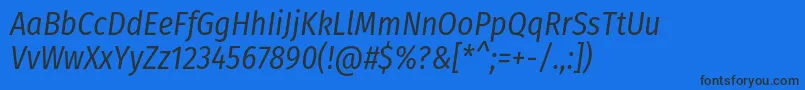 Lisätietoja FirasanscondensedBookitalic-fontista FirasanscondensedBookitalic-fontti – mustat fontit sinisellä taustalla