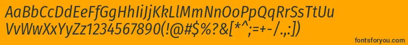 Saiba mais sobre a fonte FirasanscondensedBookitalic Fonte FirasanscondensedBookitalic – fontes pretas em um fundo laranja