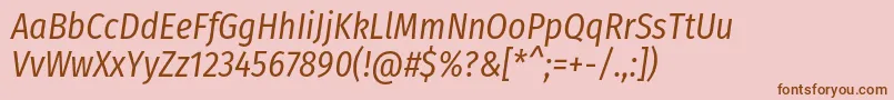 FirasanscondensedBookitalic Font – Brown Fonts on Pink Background