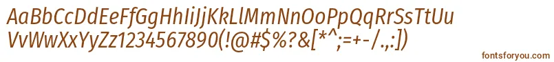Lisätietoja FirasanscondensedBookitalic-fontista FirasanscondensedBookitalic-fontti – ruskeat fontit
