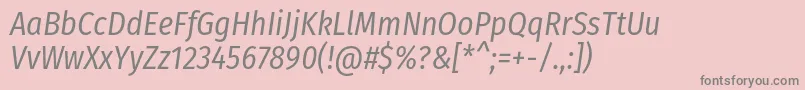 Шрифт FirasanscondensedBookitalic – серые шрифты на розовом фоне