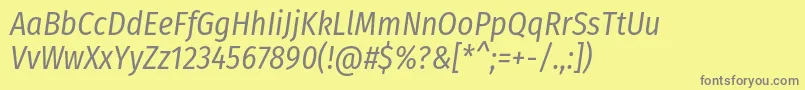 FirasanscondensedBookitalic Font – Gray Fonts on Yellow Background