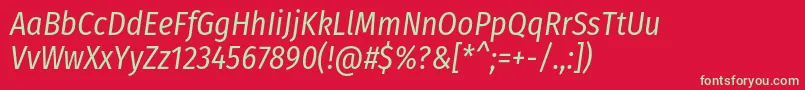 FirasanscondensedBookitalic Font – Green Fonts on Red Background